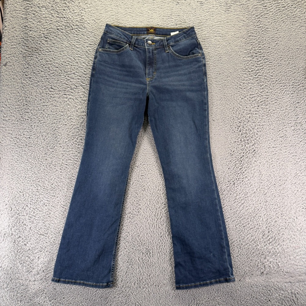 Lee Jeans Women's 6 Blue Cotton Denim Bootcut Faded Streetwear Travel Stretch